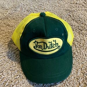 BRAND NEW Von Dutch Green and Yellow Mesh Trucker Hat